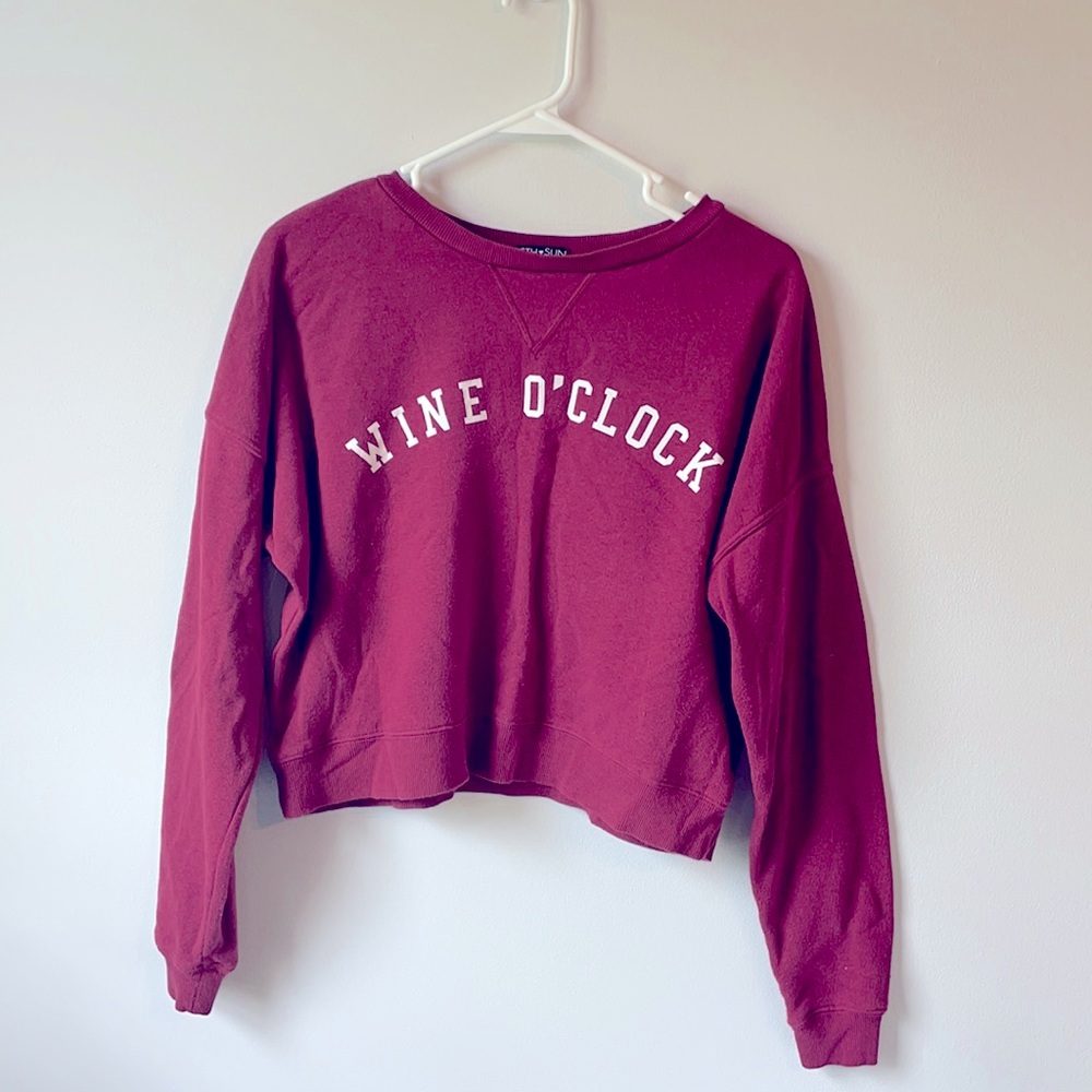 Wine O’ Clock sweatshirt.